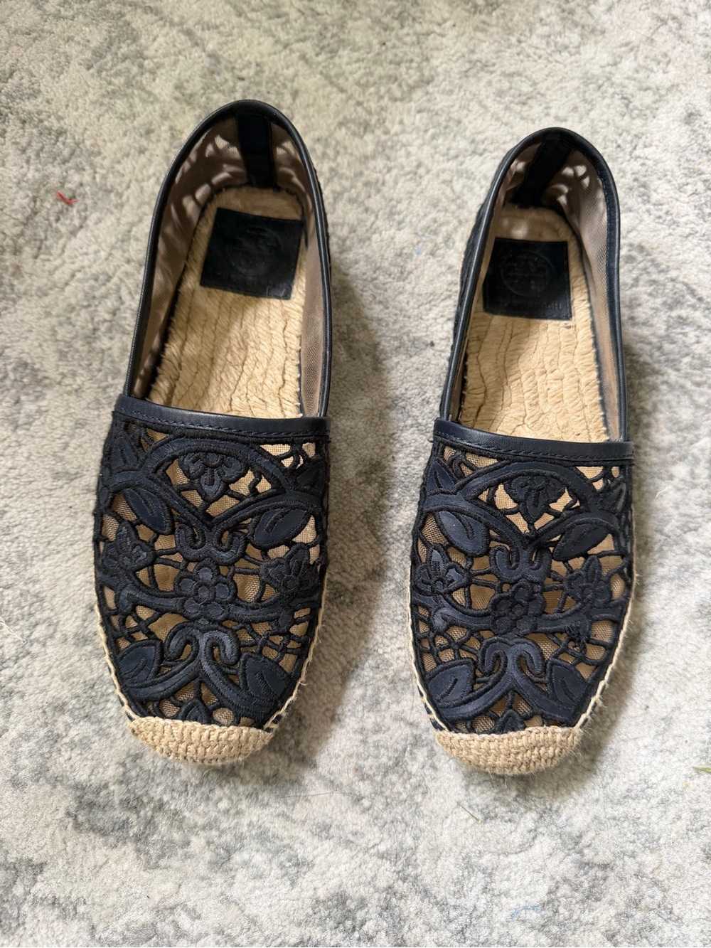 Black Tory Burch Lace Espadrilles Sz 7.5
